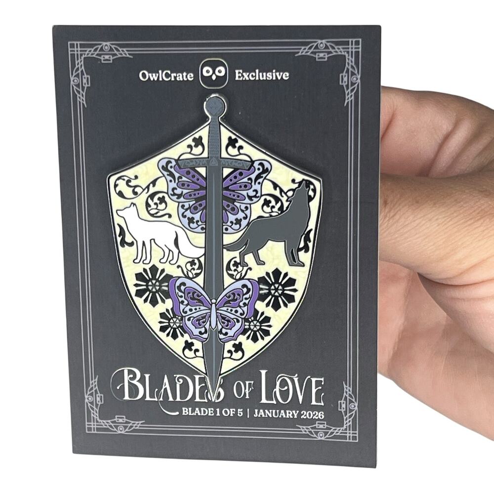OwlCrate Quicksilver Blades of Love Enamel Pin - Callie Hart January 2026 YA Box - Picture 5 of 6